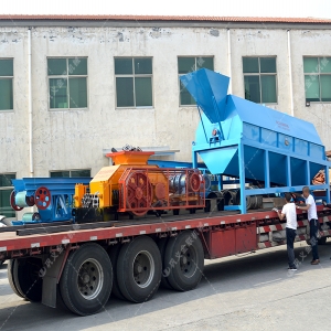 2PG800X600對(duì)輥破碎機(jī)發(fā)貨圖片_發(fā)往廣東廣州_破碎鈣石