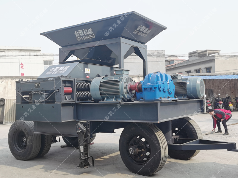 2PG1200x800大型移動式對輥破碎機(jī)發(fā)貨 破碎石灰石