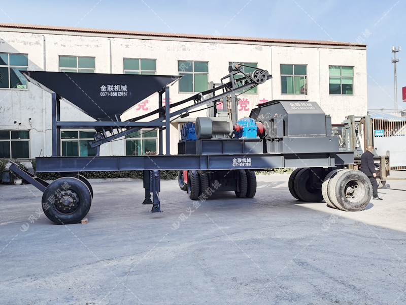 2PG1200x800大型移動式對輥破碎機(jī)發(fā)貨 破碎石灰石