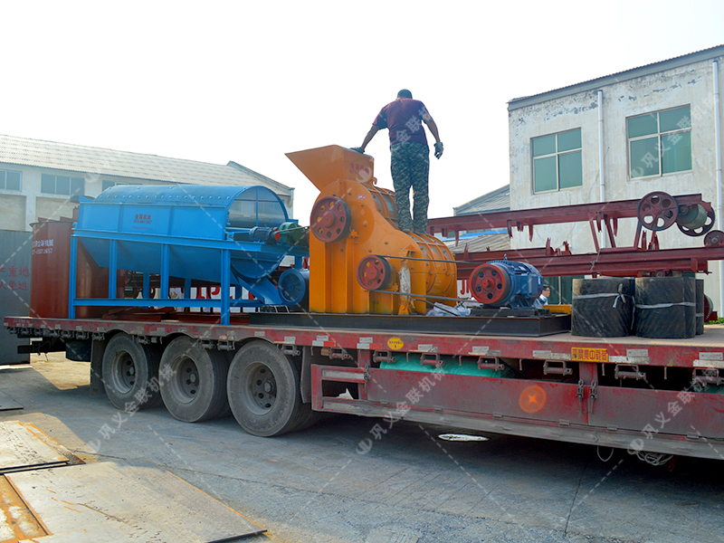雙級粉碎機生產(chǎn)線發(fā)貨圖片_發(fā)往云南瀾滄_破碎錳礦石